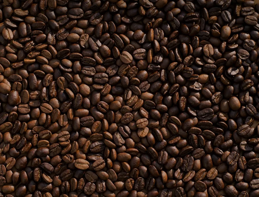 Roasted coffee beans, close up