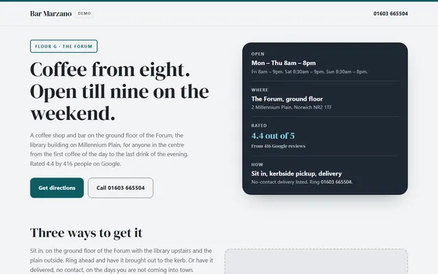 Bar Marzano, first screen