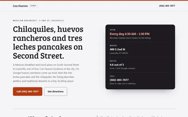 Con Huevos, first screen