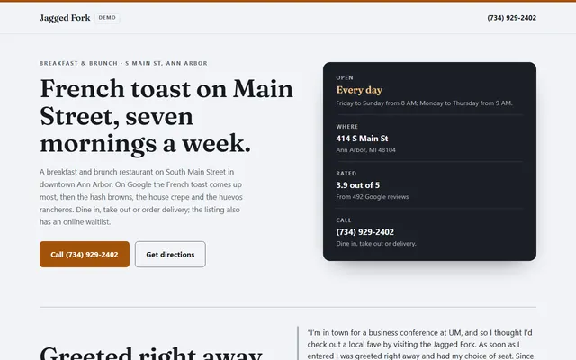 Jagged Fork, first screen