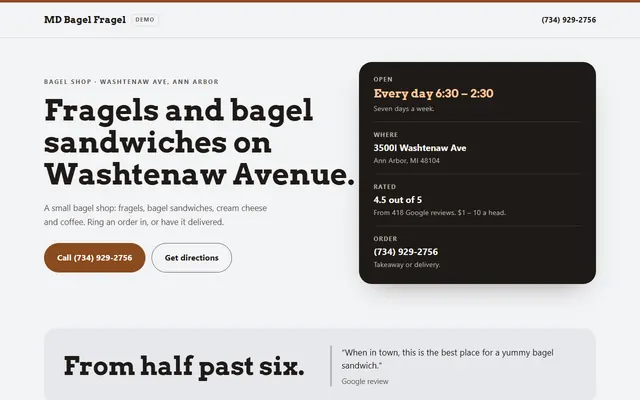 MD Bagel Fragel, first screen