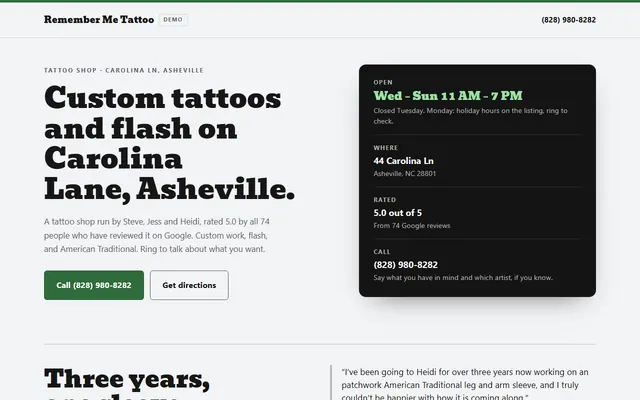 Remember Me Tattoo, first screen
